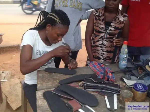 This Female Cobbler Has Decided To Make Shoes Instead Of Delving Into Prostitution (Photos)
